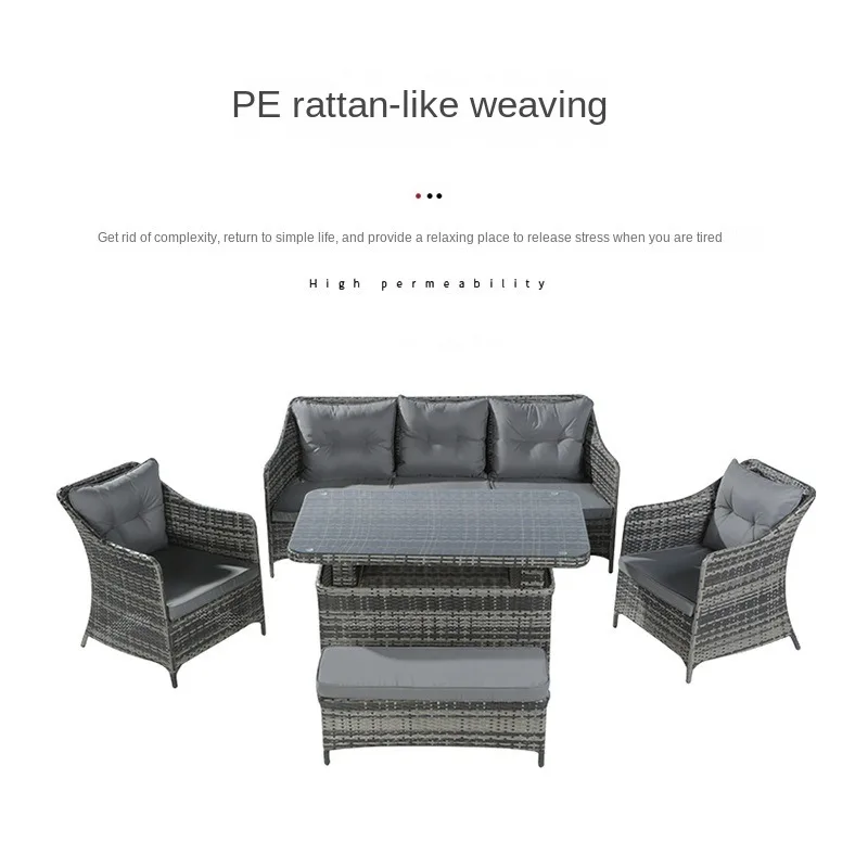 

Factory Hot Sale High Quality Waterproof and Sun-proof PE Rattan Garden Sofa Set for Garden Leisure Resort Hotel