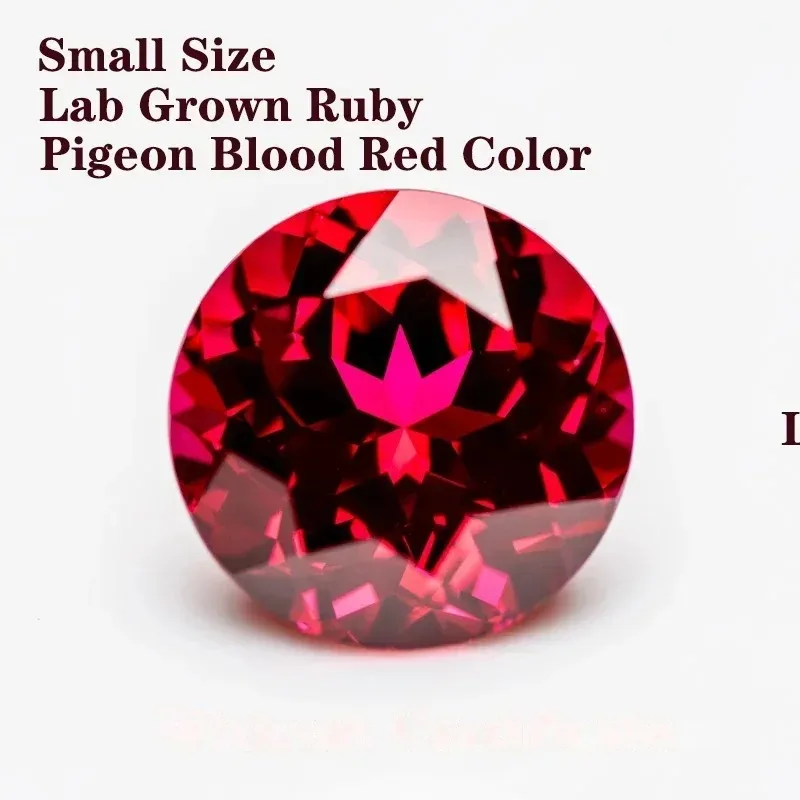 Lab Grown Ruby Pigeon Blood Red Color Round Shaped Small Size Charm Gemstone  Advanced Jewelry Rings Earrings Making