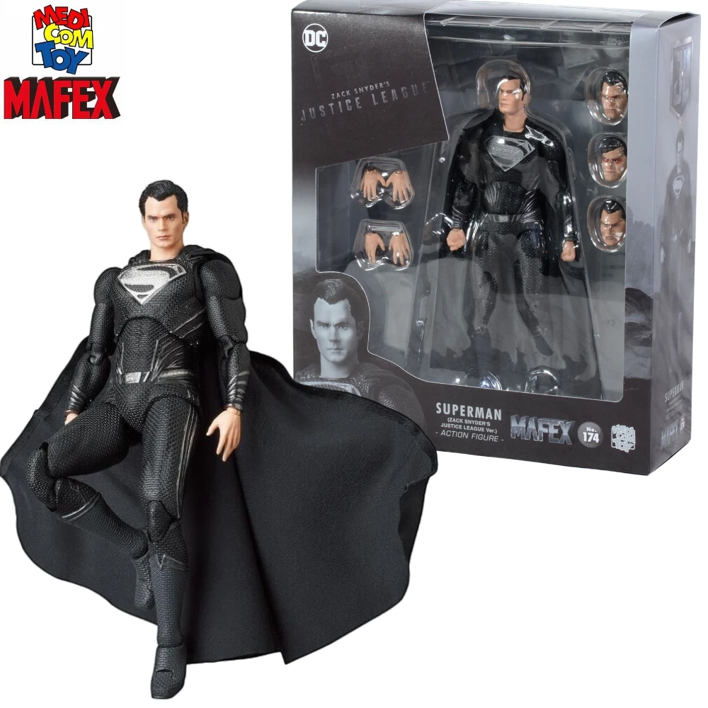 

In Stock Medicom MAFEX NO.174 Zack Snyder's Justice League mafex 174 Superman (Black Suit) Action Model Anime Figure Toys Gifts