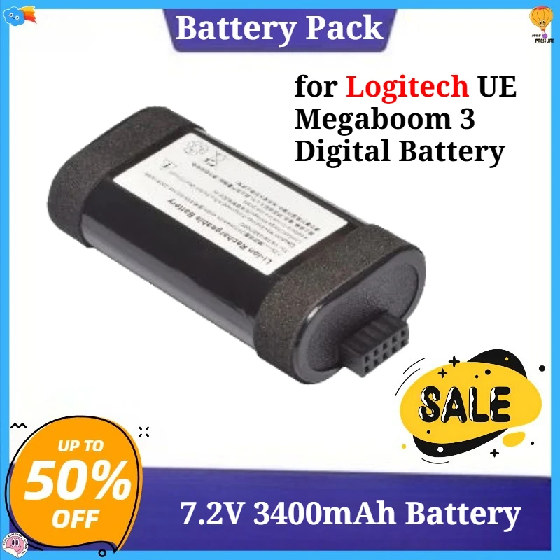 

533-000164 for Logitech UE Megaboom 3 Digital Battery 7.2V 3400mAh Speaker Battery
