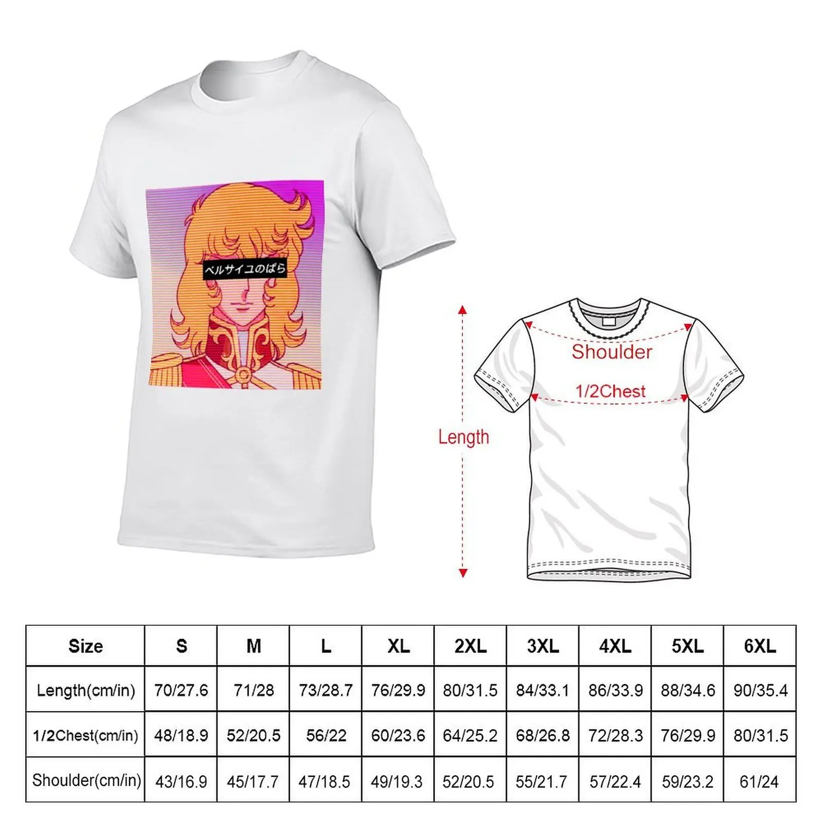 تي شيرت Rose Of Versailles Vapor Wave Fan Art تي شيرت رجالي برسوم جرافيك تي شيرت رجالي كاجوال
