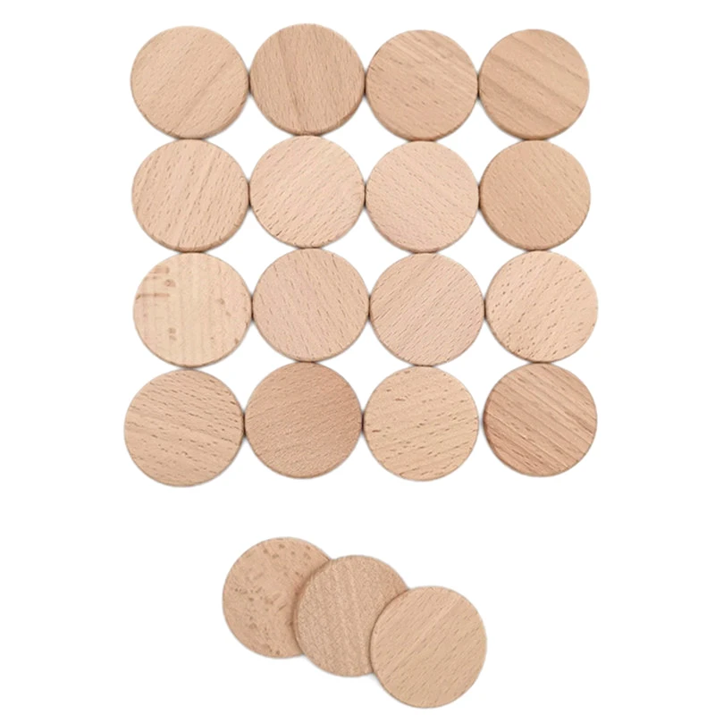 

100pcs 3cm DIY Round Wood Chips, Unfinished Wooden Coin Cutouts Disc Blank Tags for DIY Craft Project, Painting, Ornaments