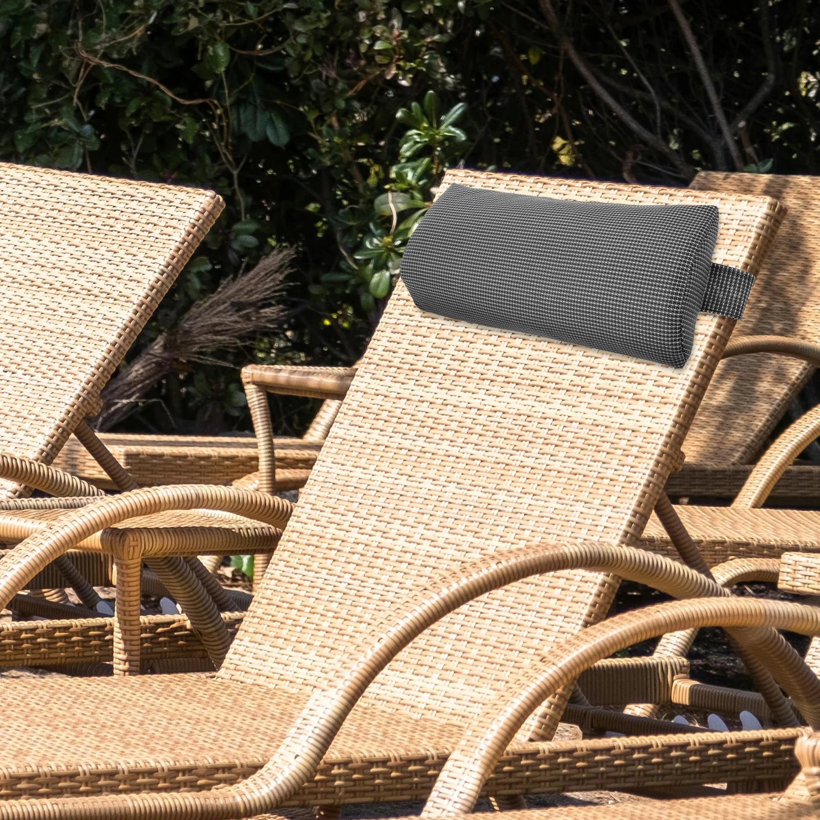 

Folding Chair Pillow Outdoor Lounger Recliner Headrest Beach Cloth Strap Adjustable Ergonomic Neck Support Soft Sponge