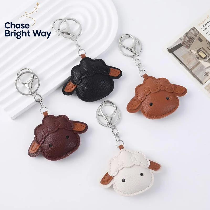 Cute Sheep Pattern Faux Leather Pendant Lightweight Waterproof Decor Accessory for Backpacks Luggage Girls Gift