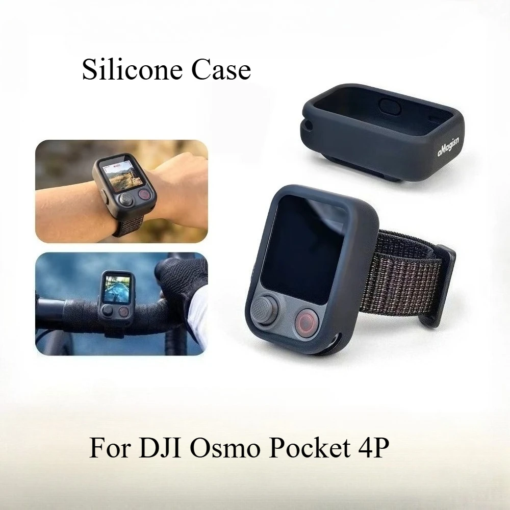 aMagisn Silicone Case for DJI Pocket 4P with Wrist Strap Mount for Osmo FrameTap Viewfinder Remote Control Protective Cover