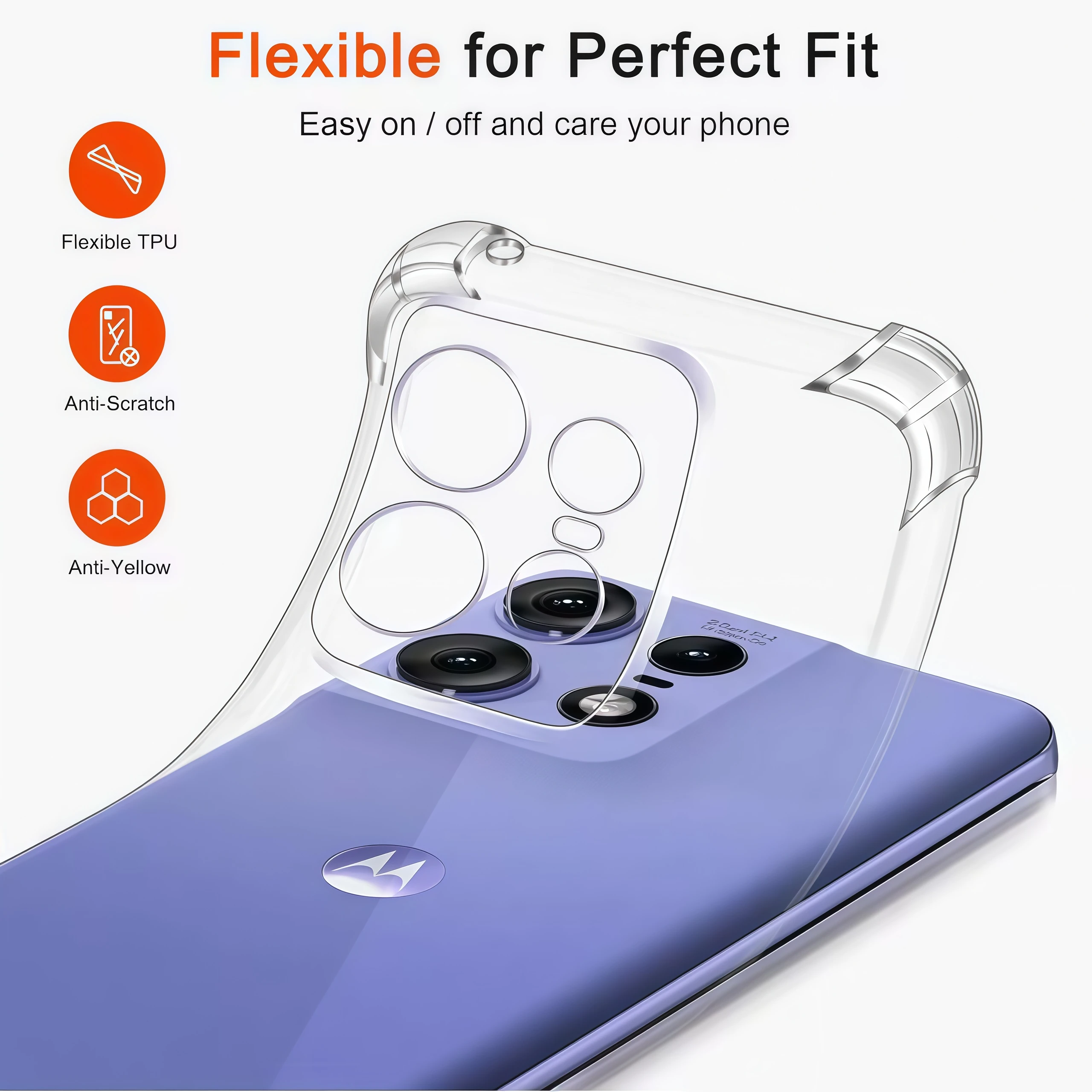 Shockproof Transparent Case For Motorola Edge 70 60 60s Stylus 50 40 30 Pro Fusion Ultra Neo Edge+ Silicone Crystal Back Cover