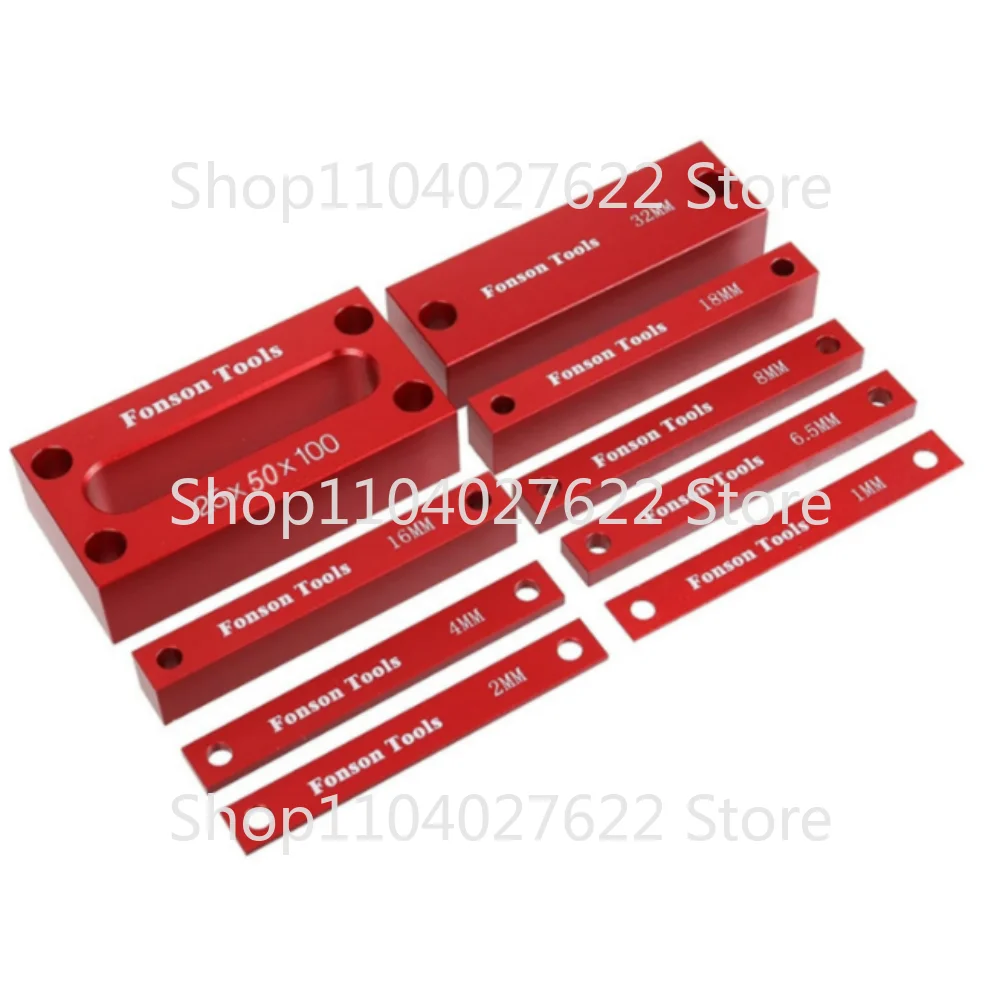 

9pc Woodworking Gauge Block Height Measuring Gasket Height Gauge Aluminum Alloy Table Saw Measuring Block Setting Block