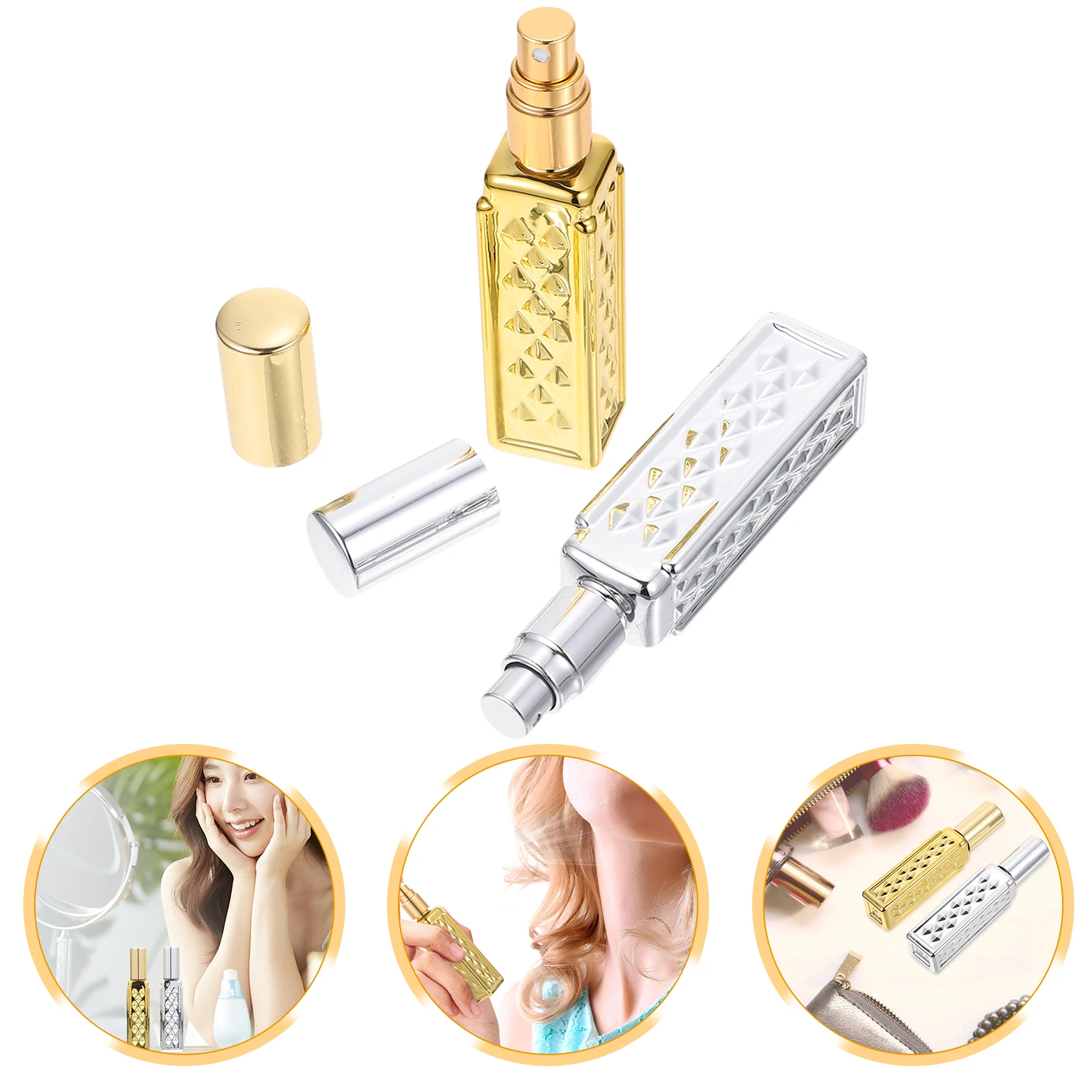 2Pcs Portable Glass Spray Bottles Perfume Storage Travel Bottles for Essential Oils and Lotions Mini Glass Spray Bottle