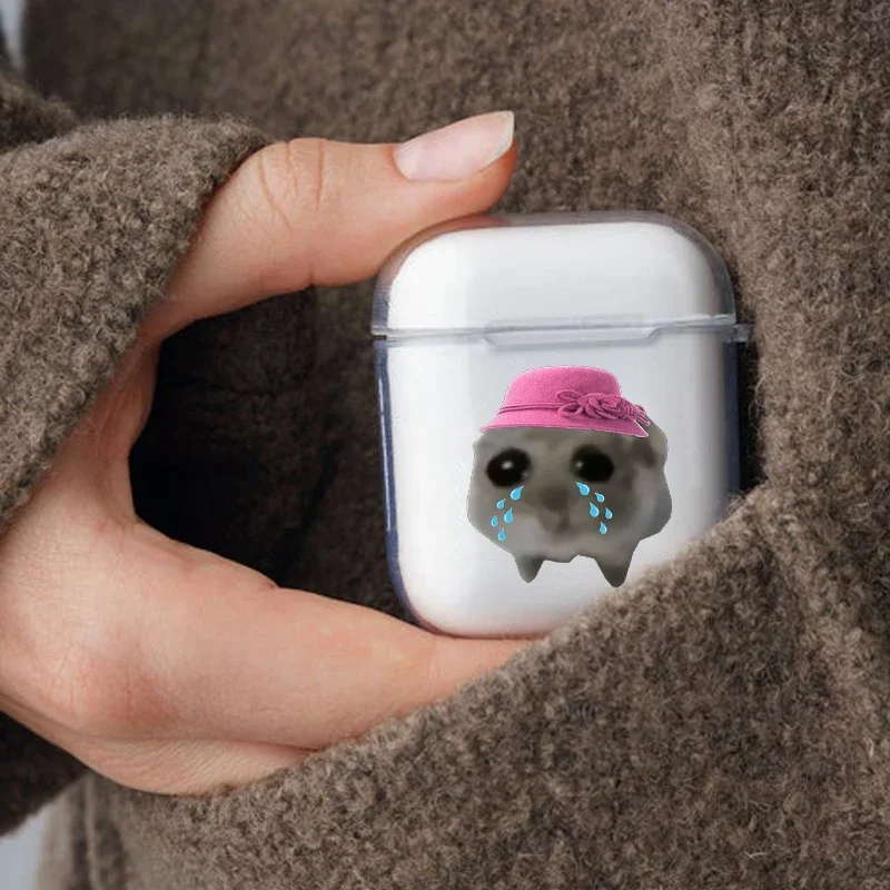 Im Just A Girl Sad Hamster Case for Airpod Pro2 Airpods 1 2 3 4 Pro Wireless Headphone Cover for Air Pods 3rd Gen Box Cartoon
