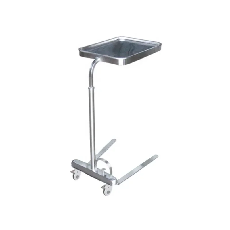 BR-SOT04 Height Adjustable Hospital Tray Stand With Post Mayo Trolley