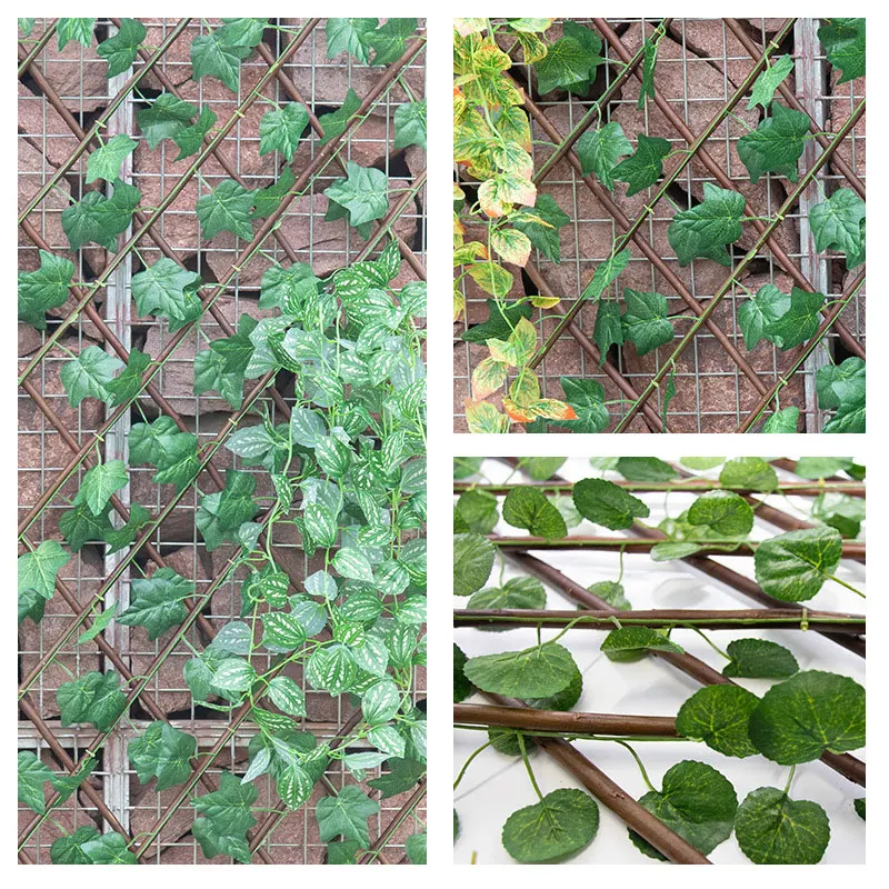 Artificial Ivy Leaves Fence Faux Plants Expanding Trellis Hedge Garden Screening Privacy Protection Home Wall Garden Buildings