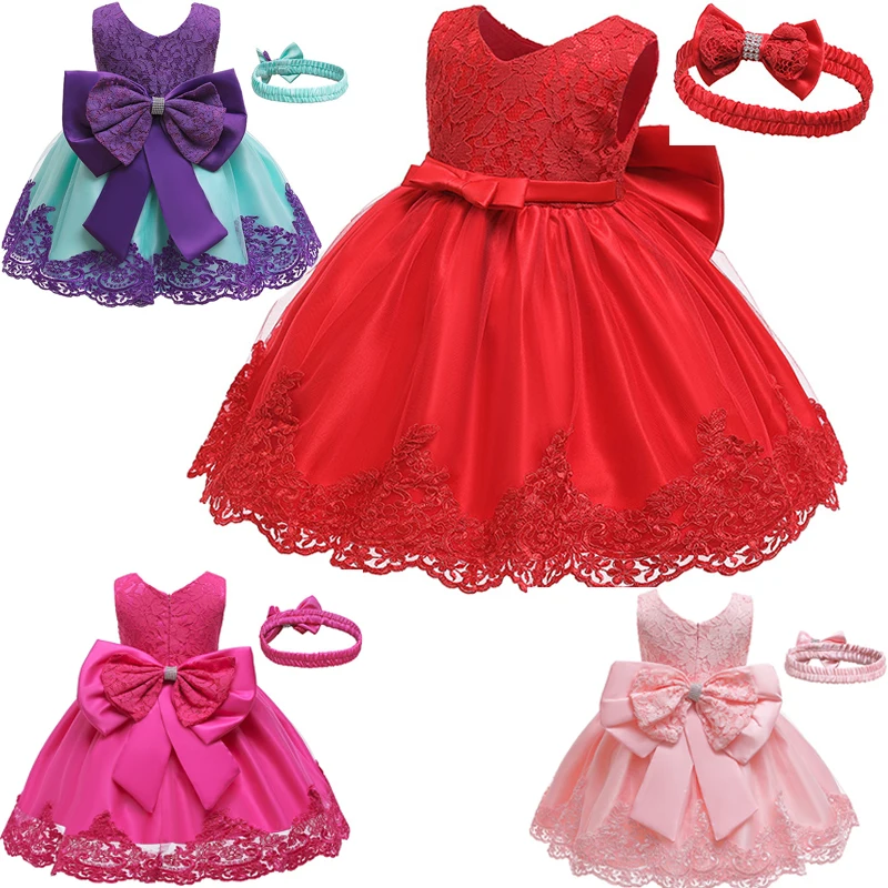 

3-12 Years Summer Cute GIrls Dress Big Bow Lace Mesh Party Princess Dress For Girls Children Birthday Present