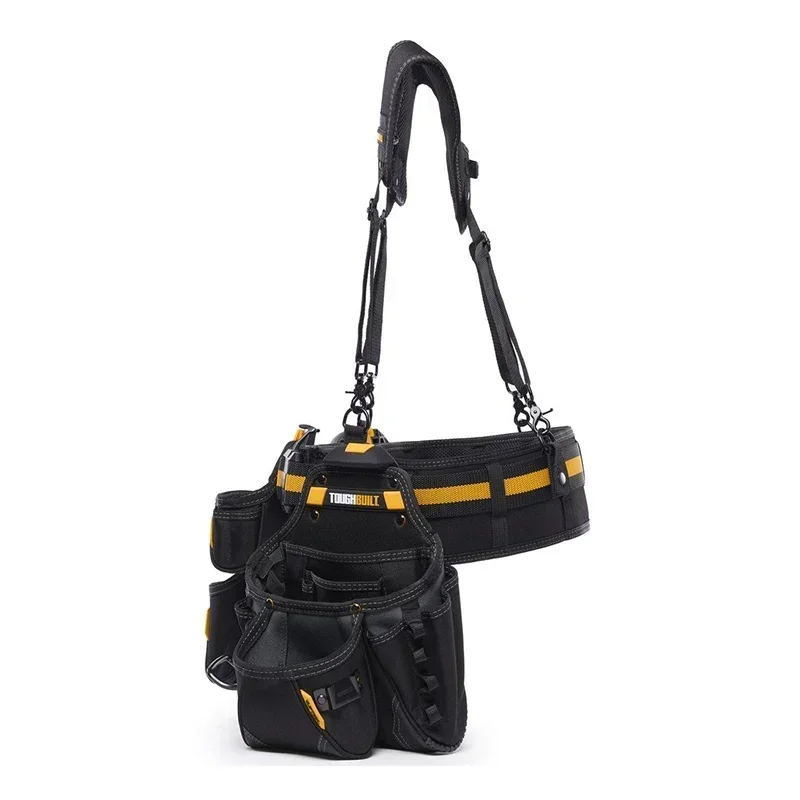Best Selling-CT-101-5P 5pc Pro Contractor Tool Belt Set Waist Bag Belt Shoulder Strap Power Tool Accessories