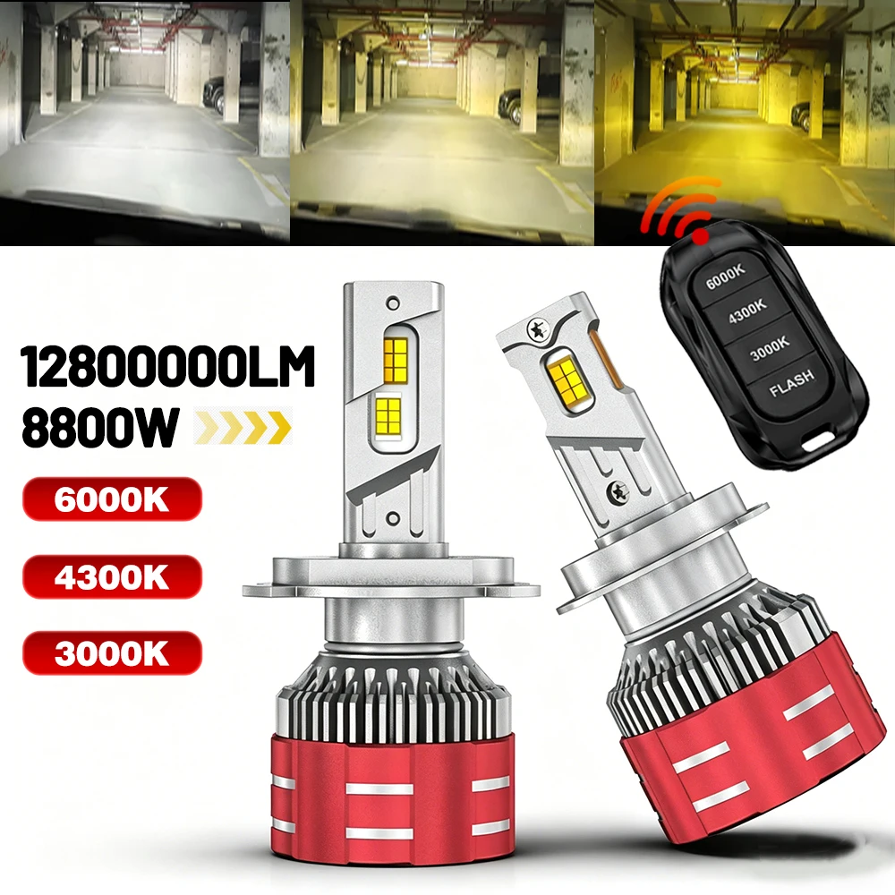 

8800W H7 H4 LED Car headlight bulb Canbus H1 LED H11 9005 9006 9012 HB3 HB4 6000K 4300K 3000K Car Headlight Auto Fog Lamp 12V