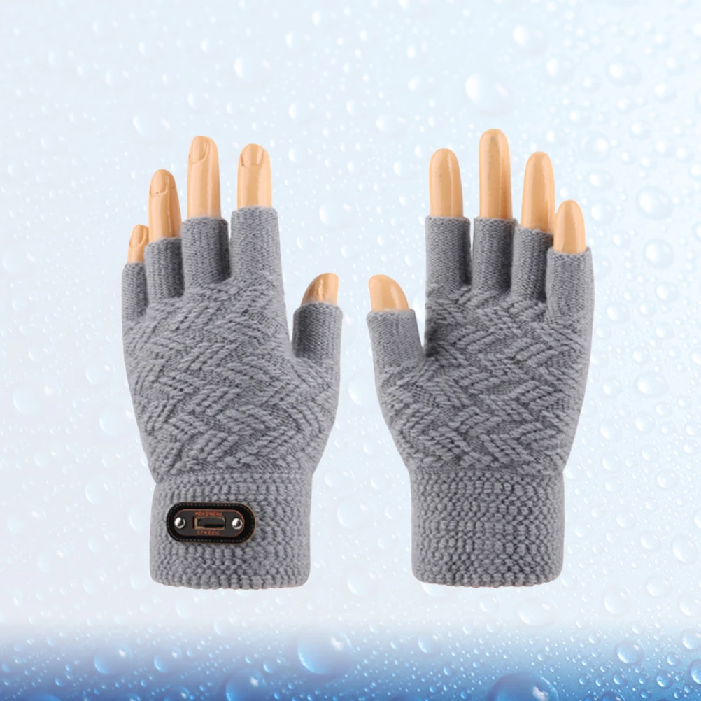 

1Pair Touch Screen Gloves Men Knitted Winter Gloves Half Finger Warm Windproof Outdoor Accessories Navy Winter Accessories