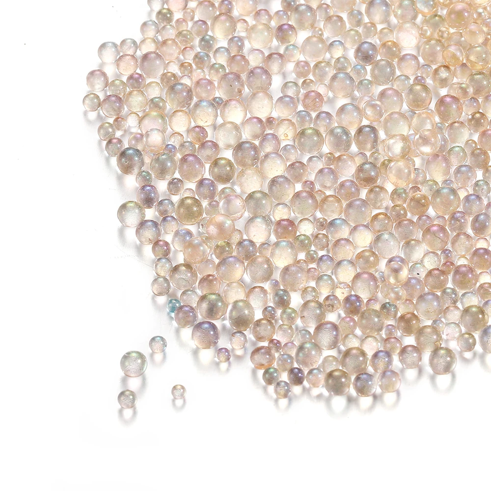 100g 0.4-3mm Mini Bubble Ball Kralen Kleine Glazen Kraal Hars Vulling voor Siliconen Mal UV Hars Epoxy Filler DIY Nail Art Decor