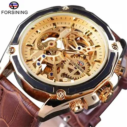 FORSINING 1030L sport 2023 Skeleton Automatic Genuine Leather Men Watch reloj para hombre Chinese Factory best sell Recommend