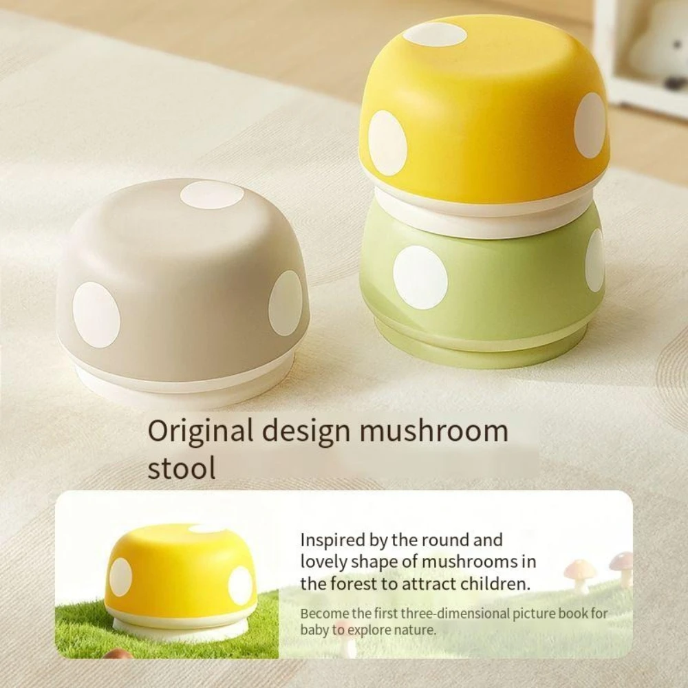 Mushroom Change Shoe Bench Home Makeup Seat Porcelain Stool Lounge Plastic Small Footrest Cushion Padded Stool Space-Saving Gift view 5