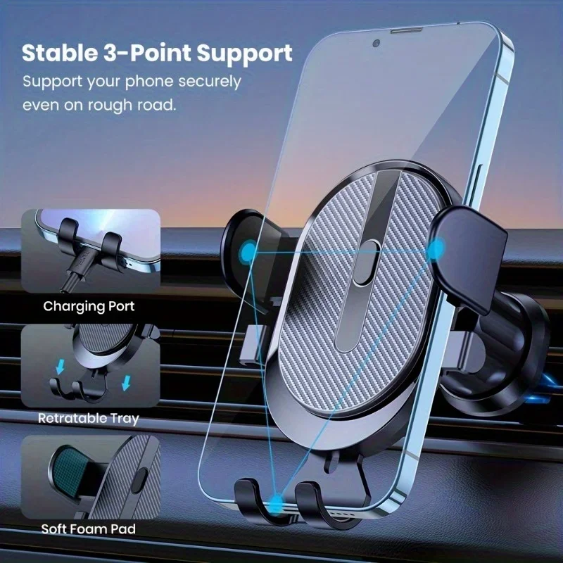 Car Phone Holder Mount Universal Phone Holder With Hook Clip For Car Air Vent Compatible Support for Mobile Interior Parts