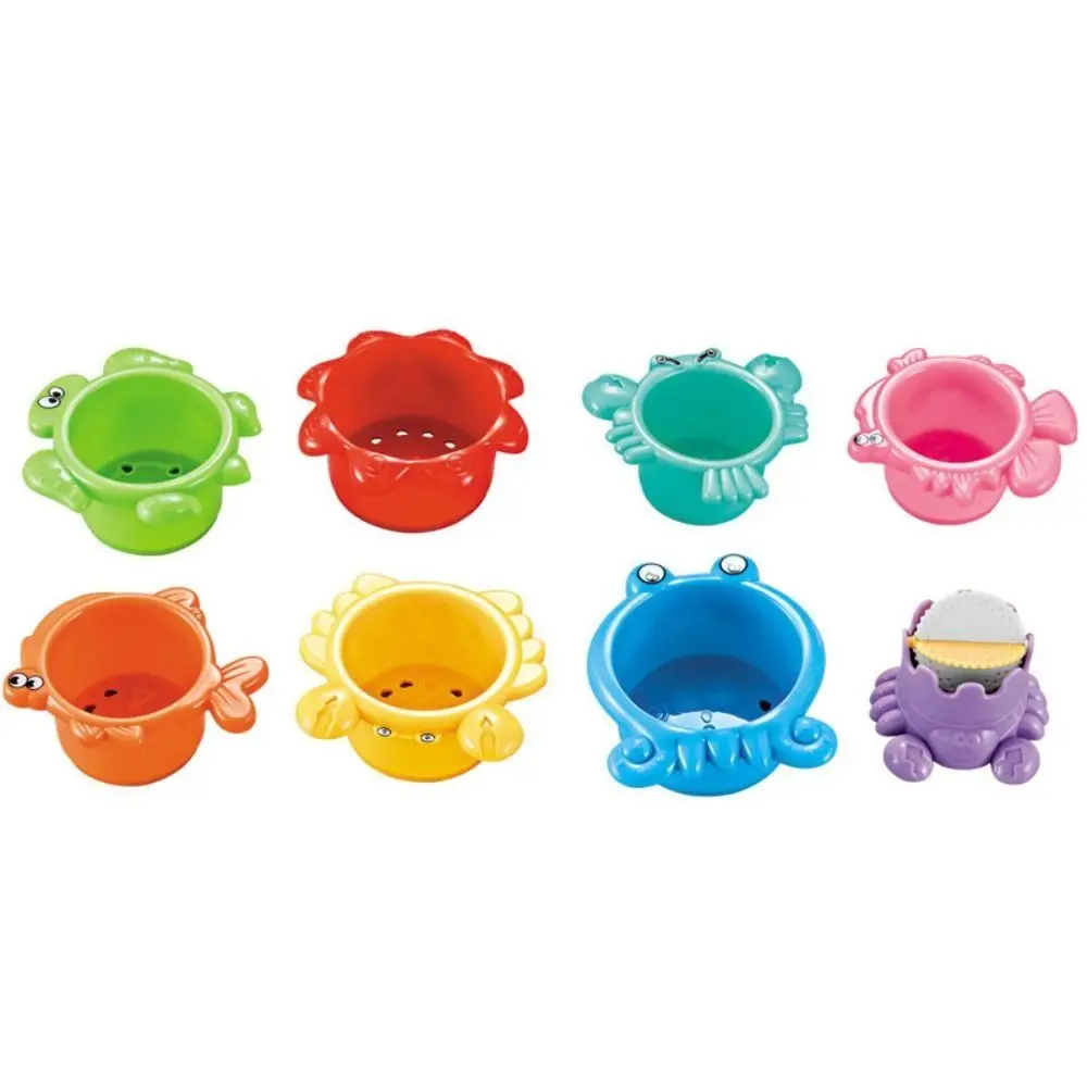 Cartoon Bear Stacking Ring Tower Building Block Montessori Stacking Nesting Circle Toy Plastic Cement Sensory Toys Stacking Cup