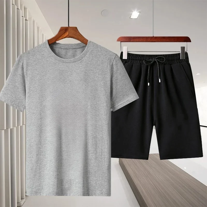 

2026 Summer Men's Fashion New Style Comfortable Outdoor Fitness and Sports Style Round-neck Short-Sleeved Shirt + Shorts Set