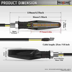 Evrensel Motosiklet led sinyal lambası, Dahili Röle Flaşör, Motosiklet Akan Su dönüş sinyali, Bükülebilir yanıp sönen ışık Lambası, 1 adet, 2 Adet Motor no. 3 için 6 büyük satış, yedek parça ve aksesuar