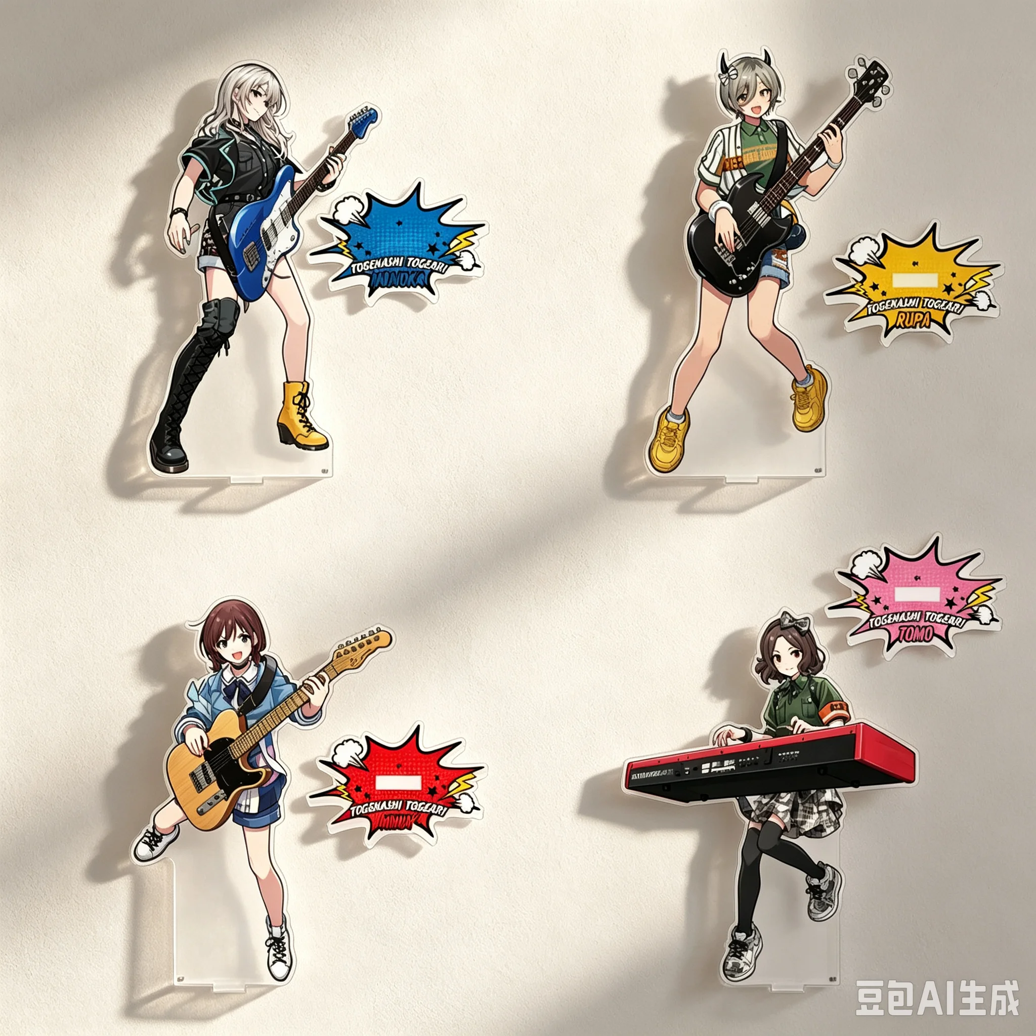 HOT 15cm Anime Girls Band Cry Acrylic Stand Modle Desktop Decoration Game Collectible Ornament High Pixel Gift For Fans Keychain