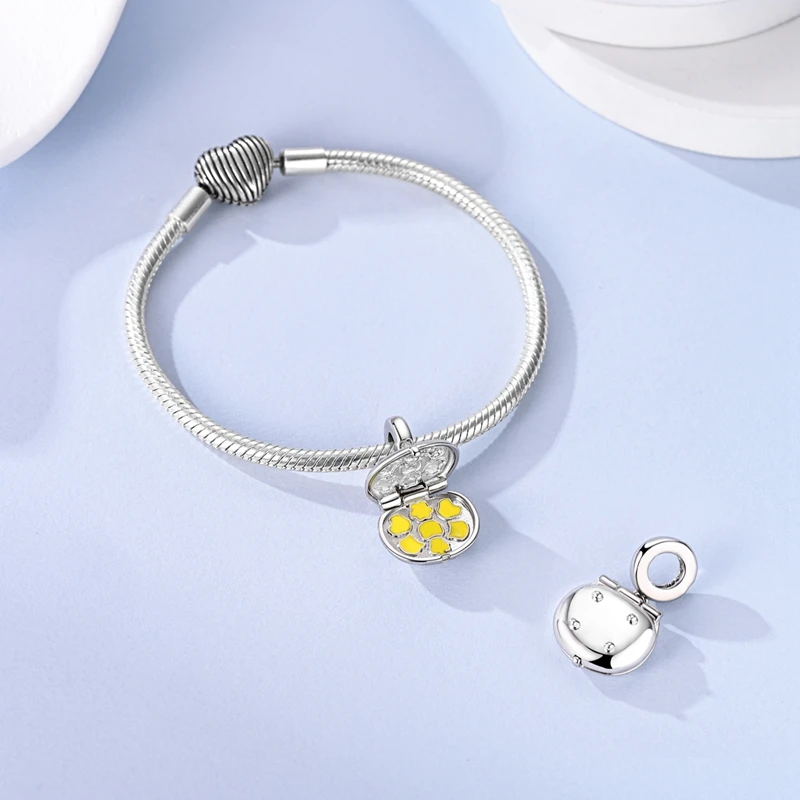 Neue 925 Sterling Silber Charms Perlen Schlüssel Löwe Mond Affe Katze Kuchen Anhänger Passend für Original Armband Damen Mädchen DIY Schmuck Geschenk – Detail 17