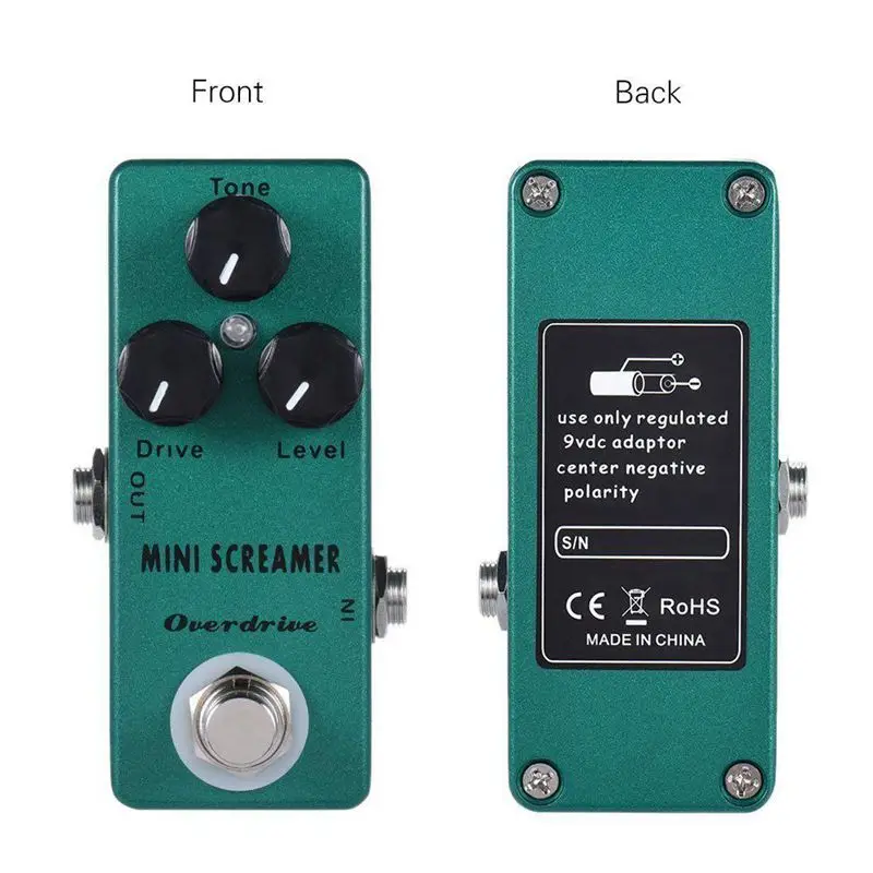 Imagem -04 - Moskyaudio Mini Screamer Efeito Pedal Overdrive Processadores de Efeitos para Guitarra Sintetizador Contrabaixo Drum Pedal Tubo