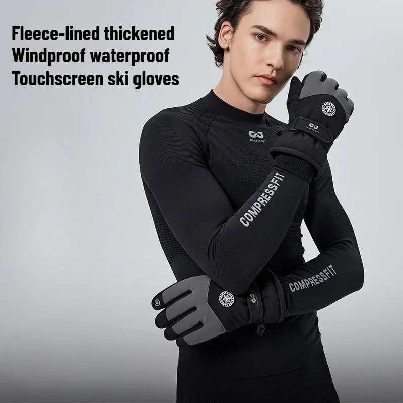 Winter Snowboard Ski Gloves Non-slip Touch Screen Waterproof Motorcycle Cycling Fleece Warm Riding Gloves Утеплённые Перчатки