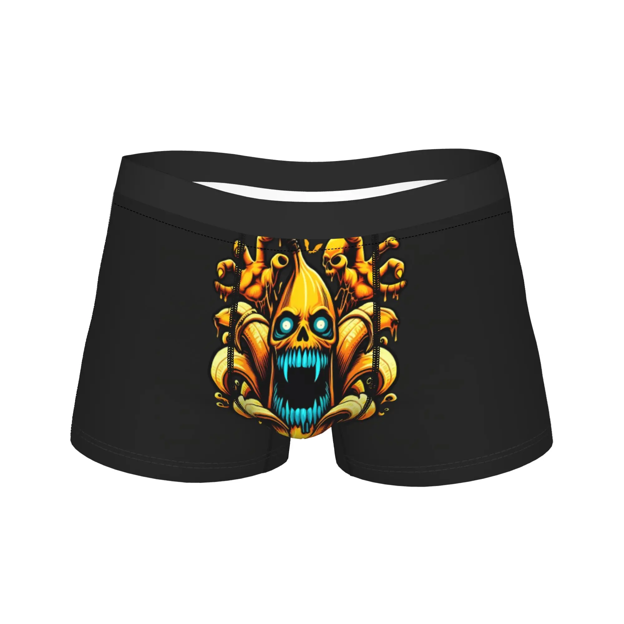 

Мужские дышащие трусы-боксеры Scary Banana, эластичное нижнее белье со стильным принтом, удобная повседневная одежда для ежедневного ношения