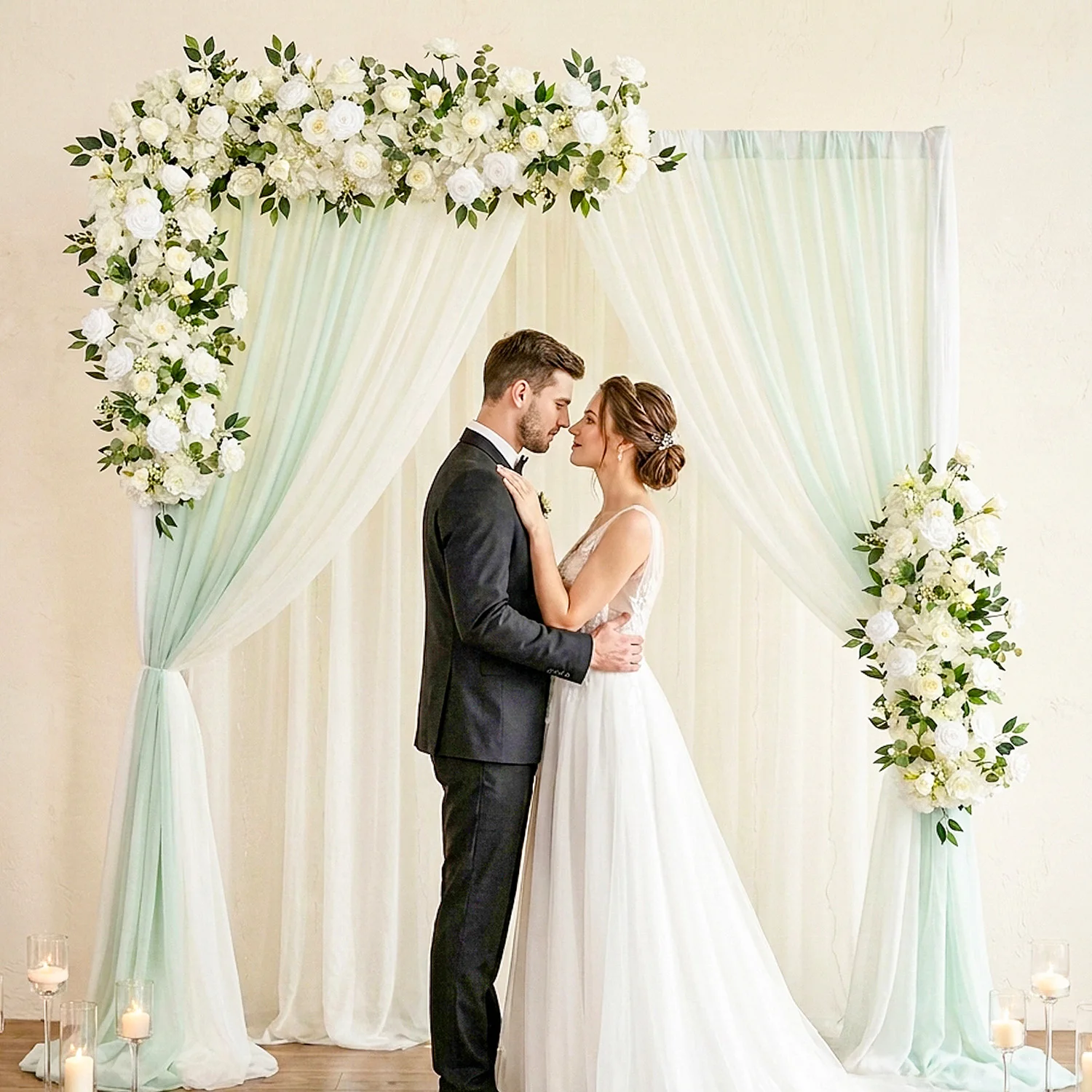 Uflower Wedding Decorations Artificial Silk Flowers Rose Hydrangea Arrangement for Party Event Table Centerpieces Aisle Flower view 5