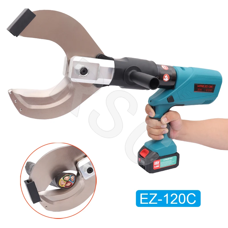 Rechargeable Electric Hydraulic Cable Cutter EC-120C Hydraulic Battery Cable Cutter Tool up to Diameter 120mm AL/CU Cable