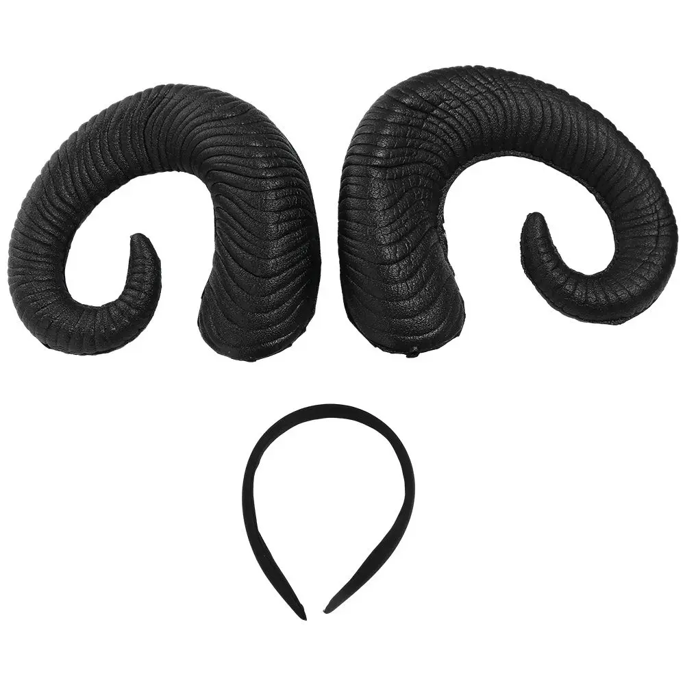 Pu Halloween Demon Horns Headband Cosplay Headband Stage Performance Props Devil Ox Horn Hairband Headpiece Headwear