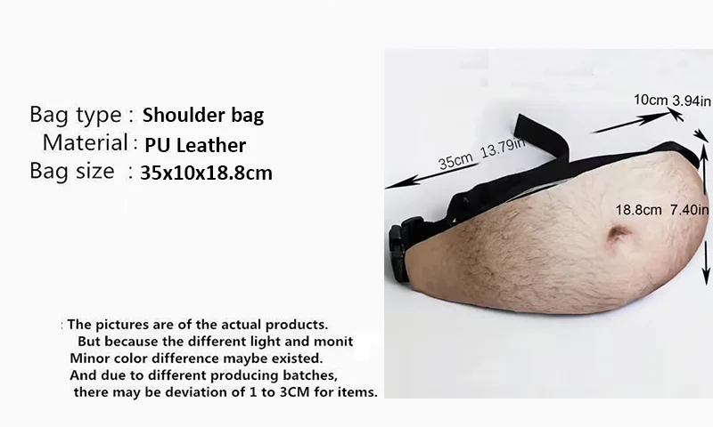 Lustige Bierbauch-Gürteltasche, innovativer, realistischer, verstellbarer, multifunktionaler Sport-Hüftbeutel – Detail 1
