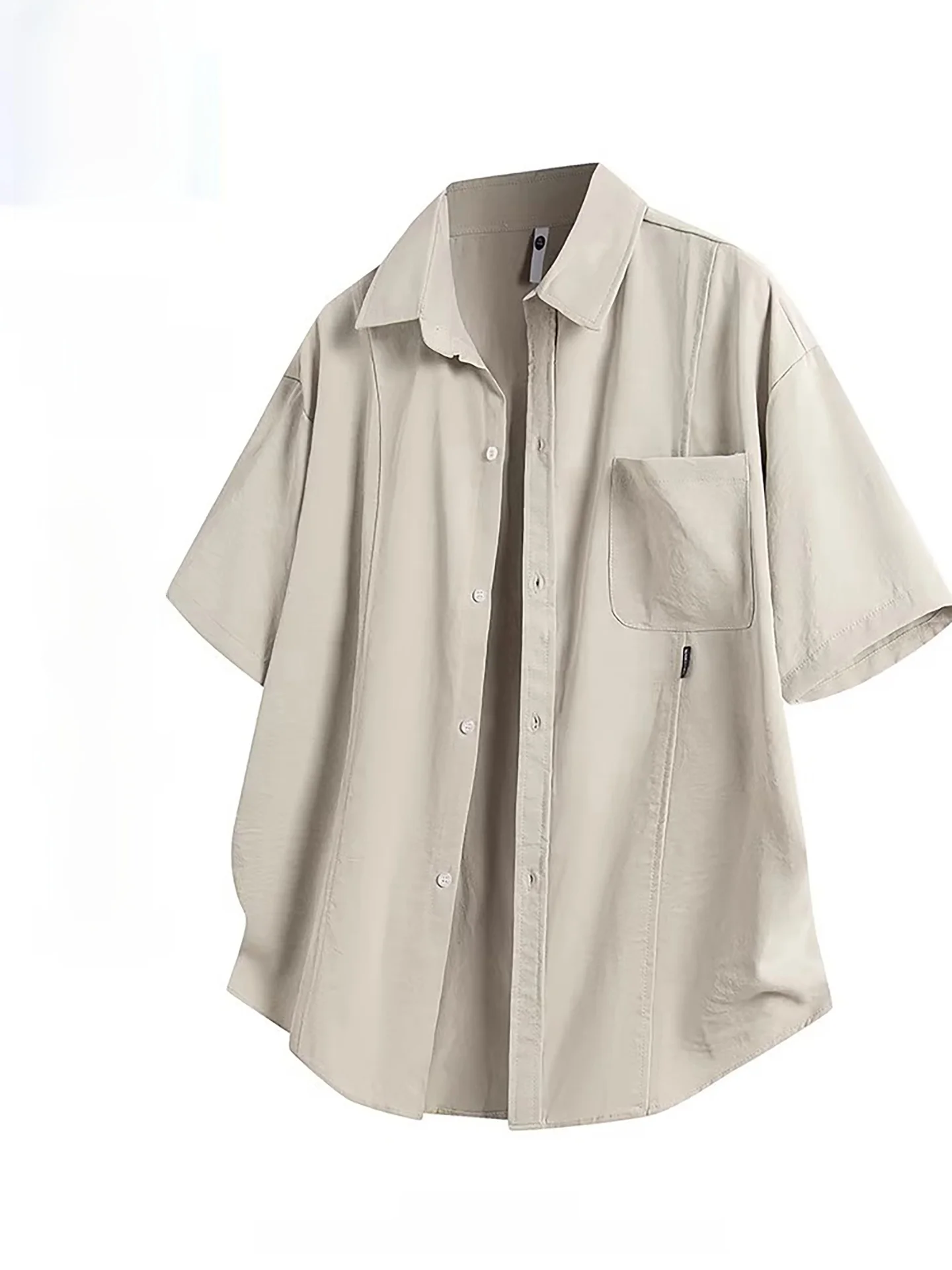 

Ice Silk Thin Casual ort Sve Workwear irt for Men Breathable Summer Faion TUCANO Loose Fit Polyester Fiber Button up