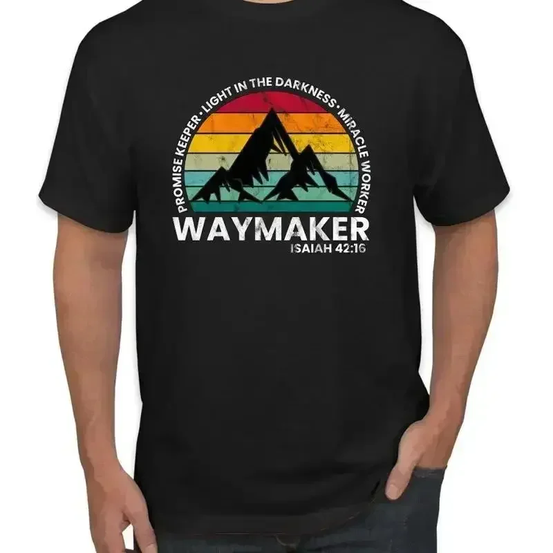 Waymaker Miracle Worker Promise Keeper Inspirational Faith Men T Shirt