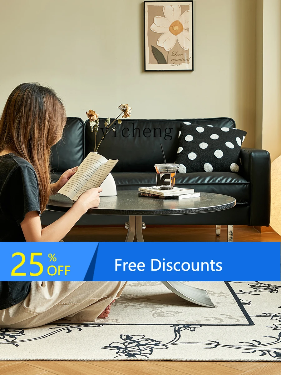 AA  high-end retro coffee table living room household round minimalist small apartment