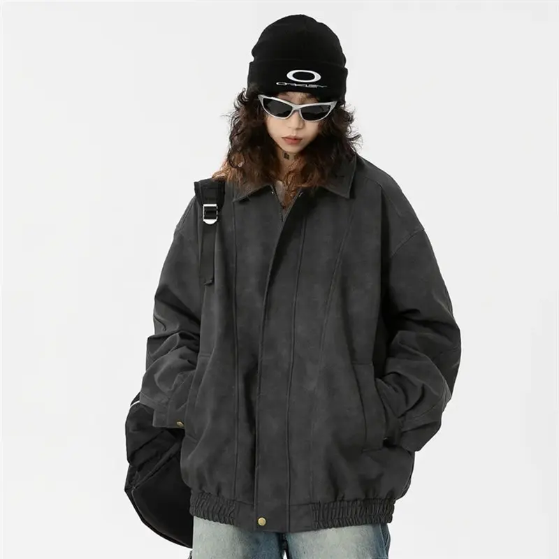 

Мужская свободная верхняя одежда Jaaniste Fce Jaet в стиле ретро, модное матовое кожаное пальто для пар, осенне-весенний сезон