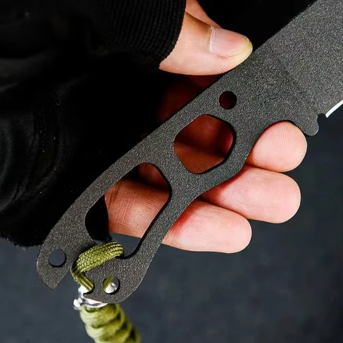 BekNecker BK11 Gerades Messer mit fester Klinge 1095, Klinge, taktische Selbstverteidigung, EDC-Werkzeug, Taschen-Camping-Jagdmesser