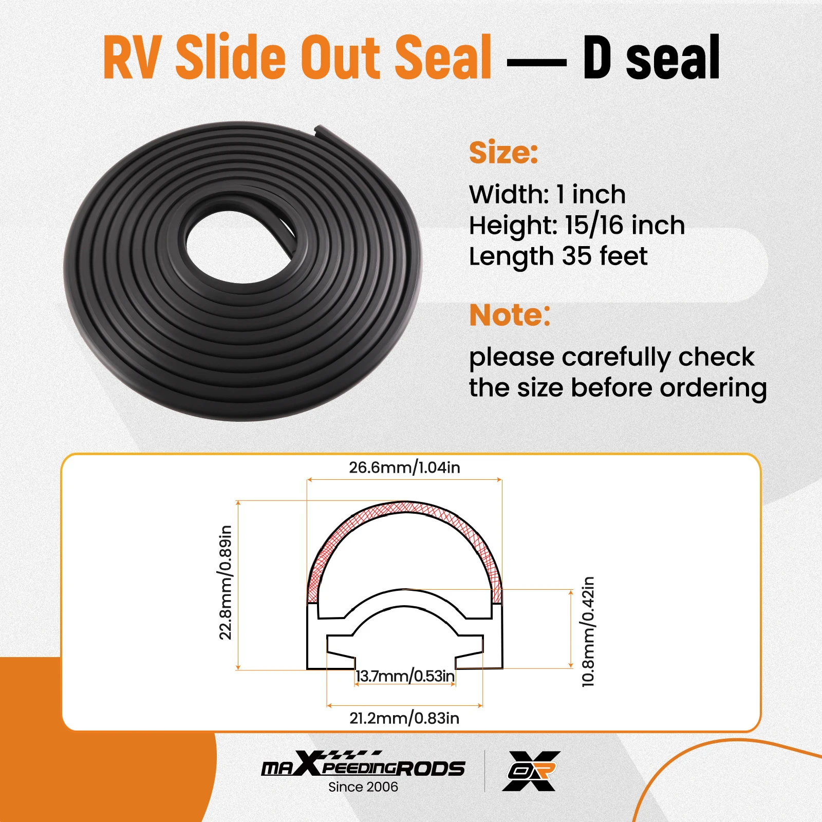 Slide Out Wiper Seal Fits for Most RVs and Travel Trailers with Different Brands 018-341EK 018-312-EKD