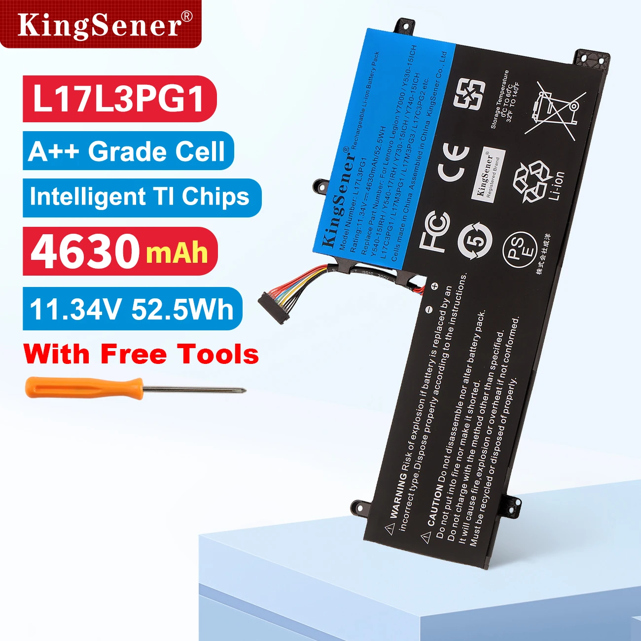 

KingSener L17L3PG1 L17C3PG2 Laptop Battery For Lenovo Legion Y530 Y530-15ICH Y730-15ICH Y7000 Y7000P 57Wh L17C3PG1 L17M3PG2