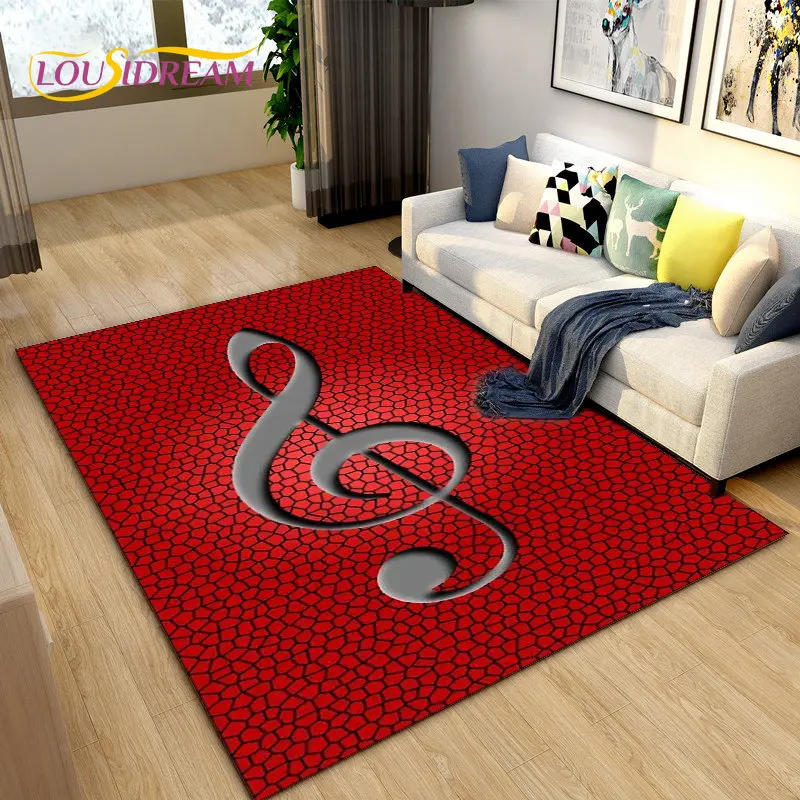 3D Creative Music Notes Area Rug Large,Carpet Rug for Living Room Bedroom Sofa,Kitchen Bathroom Doormat Non-slip Floor Mat Gifts