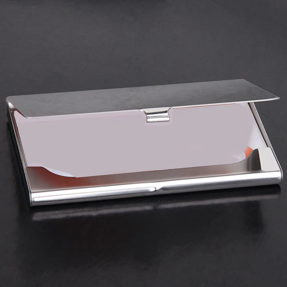 1Pcs Ultra Thin Business Card Holder Metal Name Card Case for Credit Cards Gift Cards Easy Carry Sleek Professional Organizer