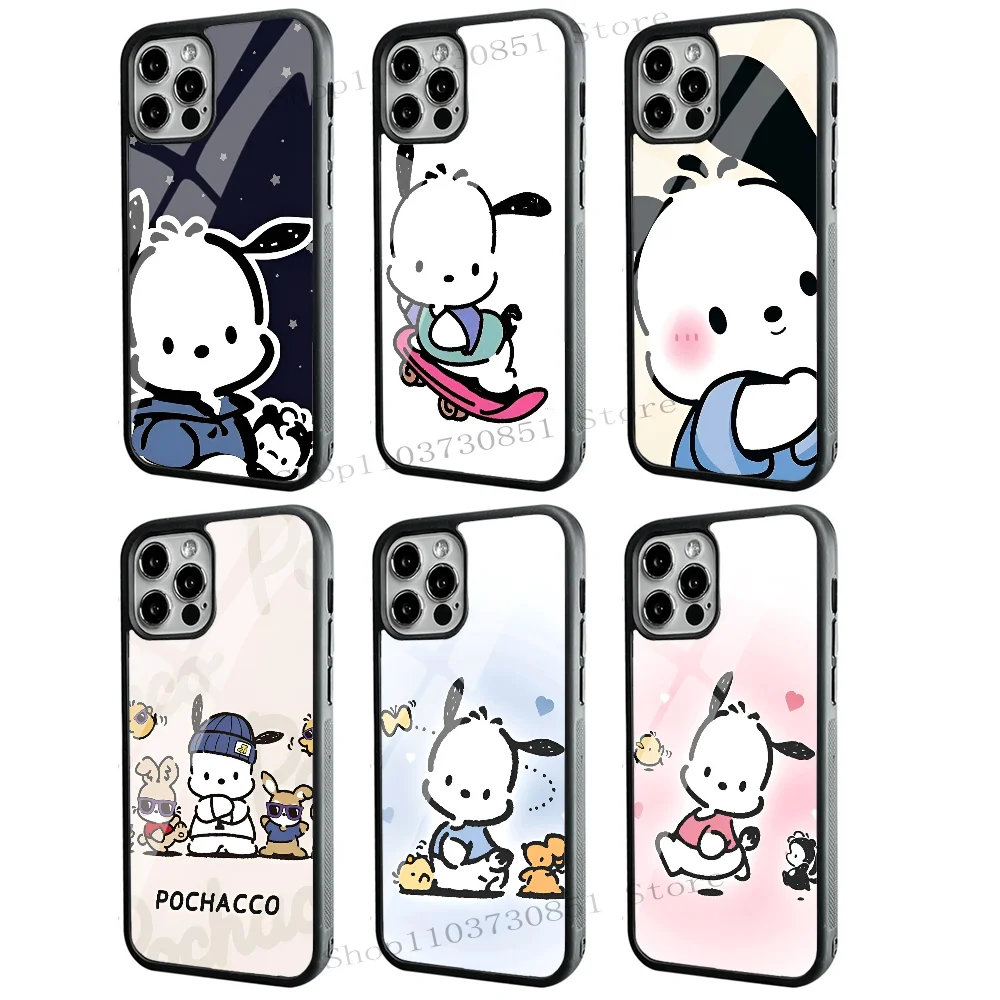 Cute P-Pochacco Phone Case Mobile Phone Cases For IPhone 15 14 13 Pro Max 11 12 Mini Alex Mirror TPU Shell