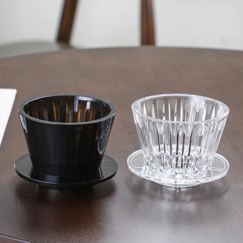 Wave Coffee Dripper Crystal Eye Pour Over Coffee Funnel Filter Cups Coffee Maker Flat Bottom Increase Uniformity