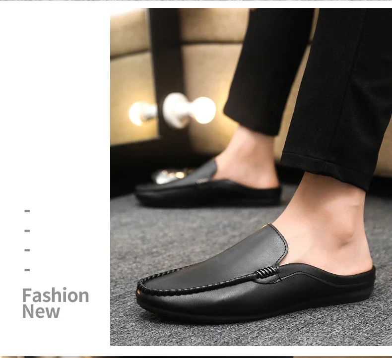 Heiß begehrte PU-Leder Freizeitschuhe für Herren, Halbschuhe, atmungsaktive Herren-Loafer, bequeme Slip-On-Schuhe, Lazy Shoes, Herren-Slipper – Detail 11