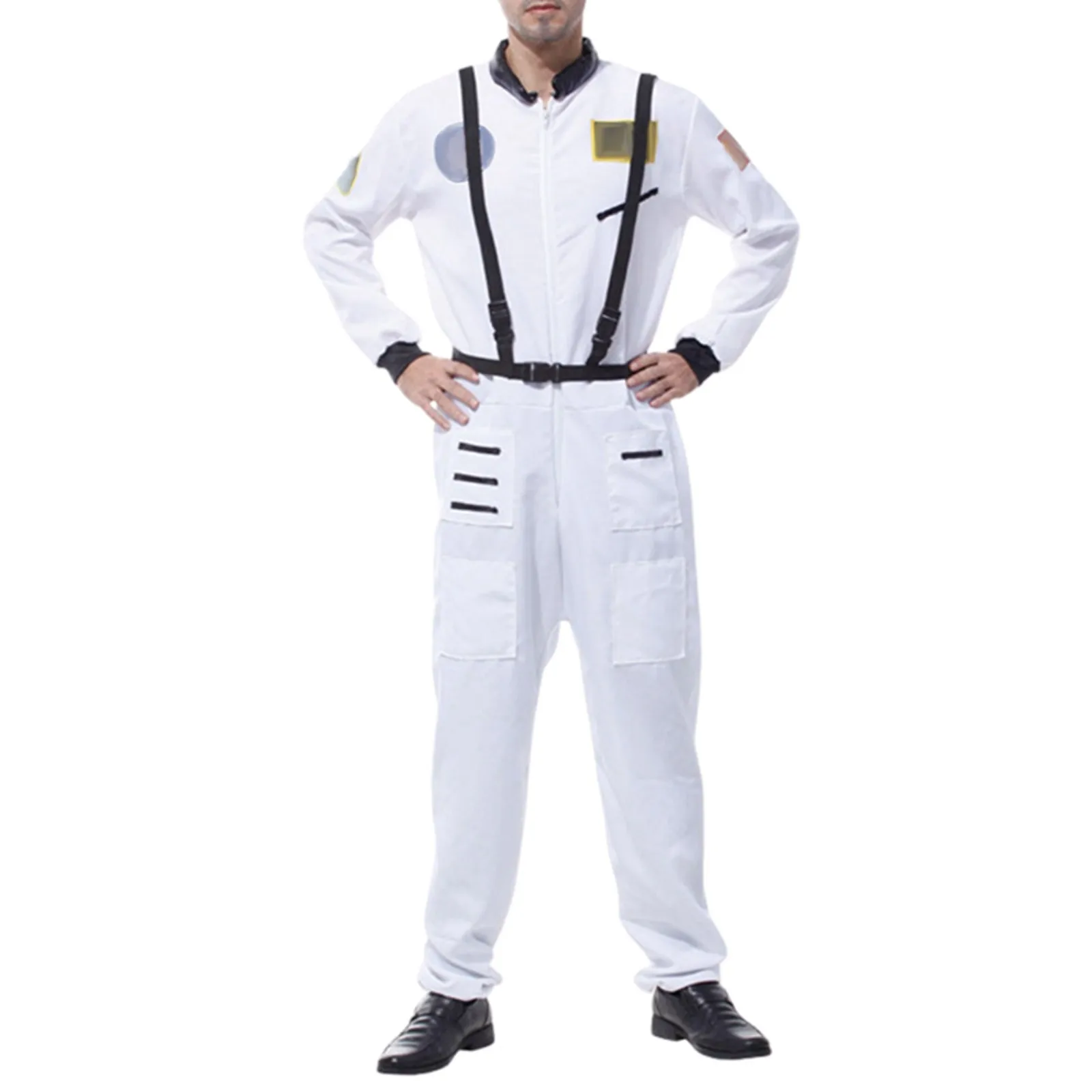 

Astronaut Costume Adults Space Suit Men Women Couple Costumes Role Play Carnival Zipper Jumpsuit Astronaut White Costumes Jumpsu