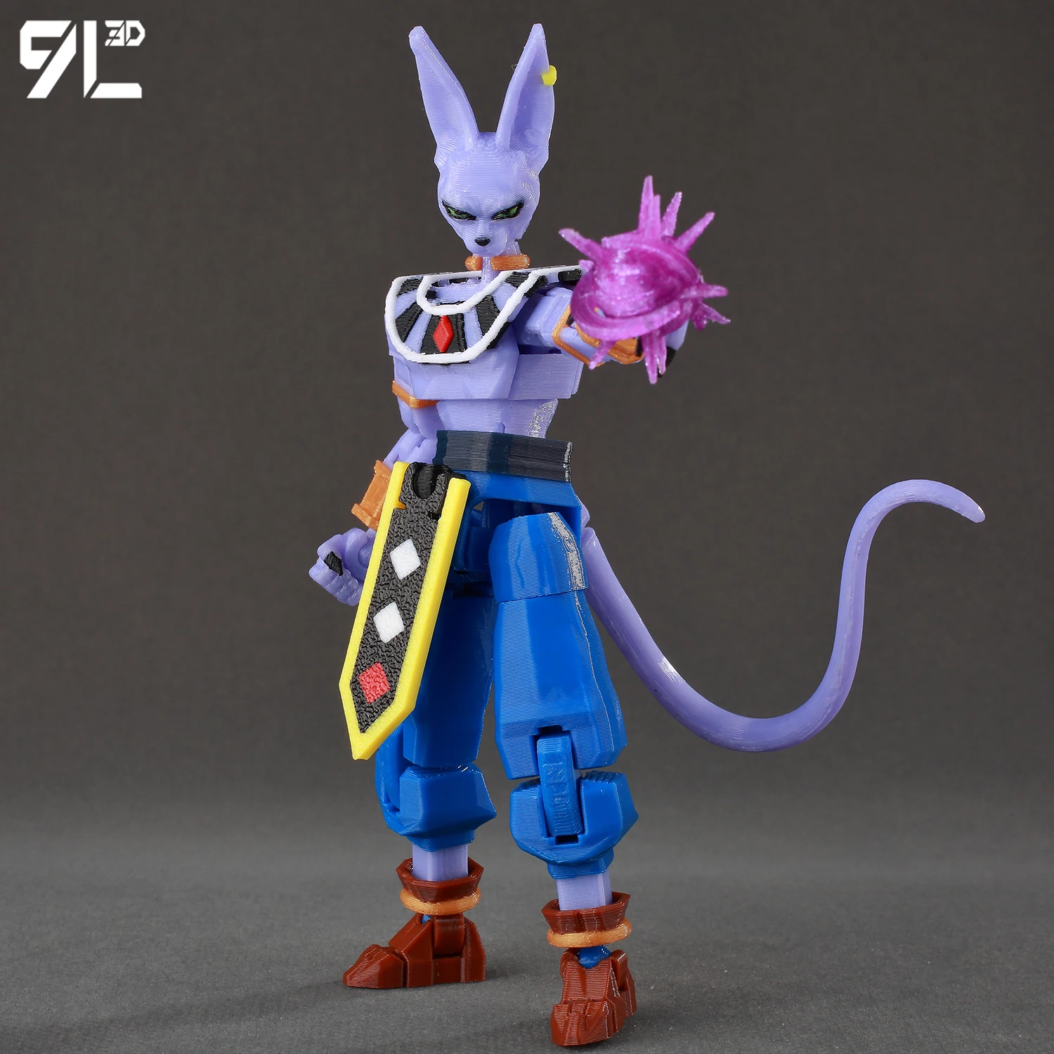 

9L3D Lucky Dummy13 Super Saiyan Dragon Ball Beerus Battle Pose Action Figure Articulate Movable Stress Relief Figure Gifts T13