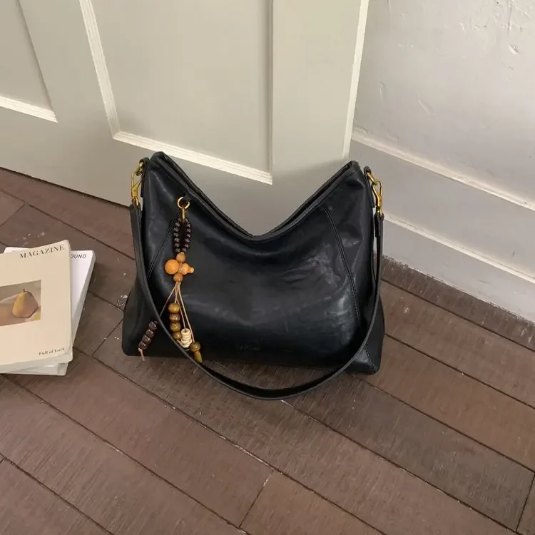 

Новая женская сумка в стиле ретро, большая вместительная сумка через плечо, мягкая винтажная сумка-тоут для женщин